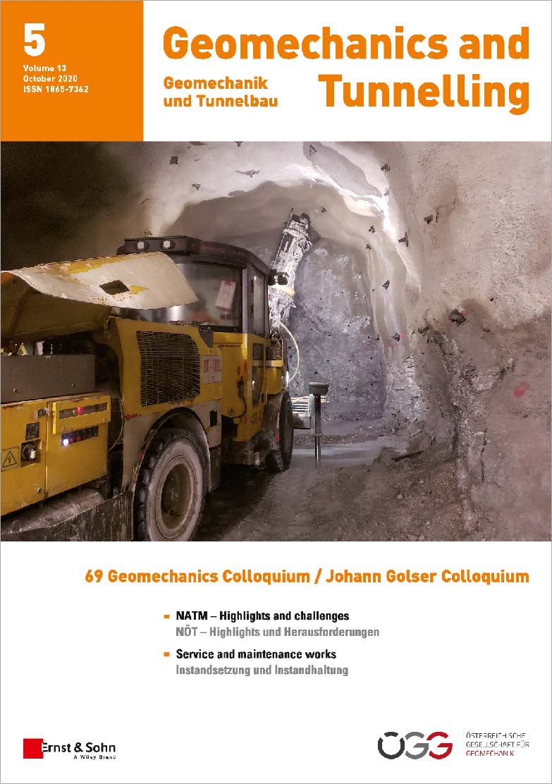 Journal Geomechanics and Tunnelling 5/2020 published